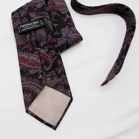 Christian Dior Paisley Tie Blue - Picture 3 of 4